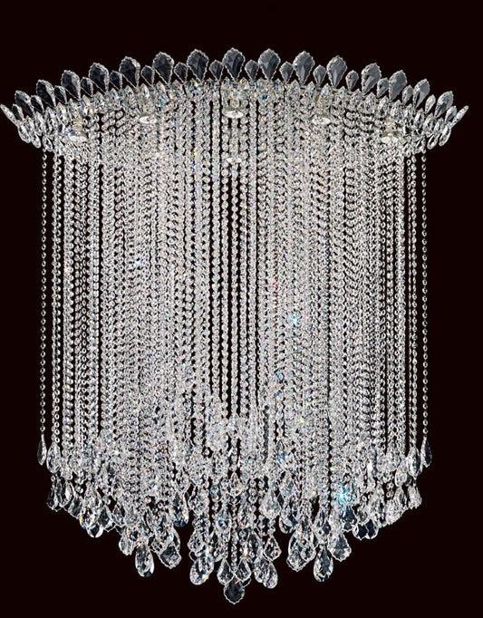 Trilliane Strands Flush Mount, 8-Light, Polished Stainless Steel, Clear Heritage Crystal, 45"W (TR4803N-401H 1811RW)