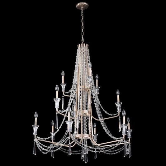 Barcelona 12 Light Chandelier - Transcend Silver