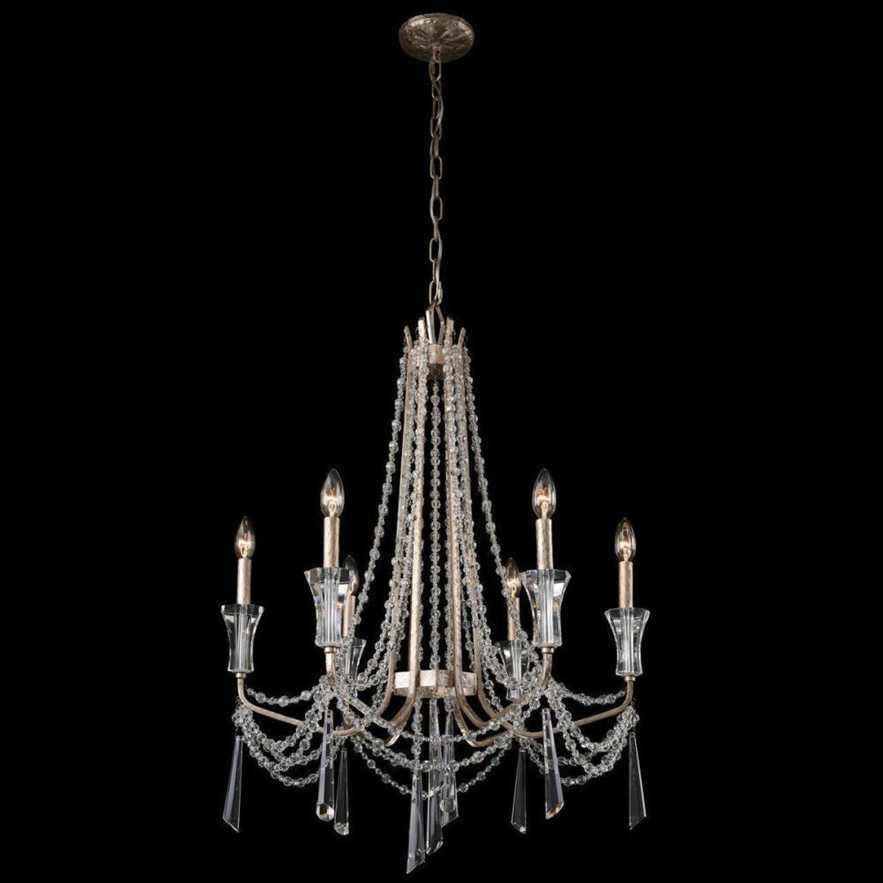 Barcelona 6 Light Chandelier - Transcend Silver