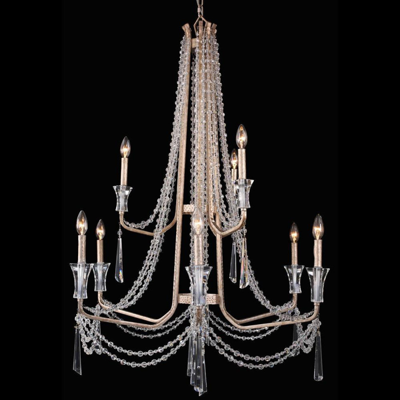 Barcelona 9 Light Chandelier - Transcend Silver