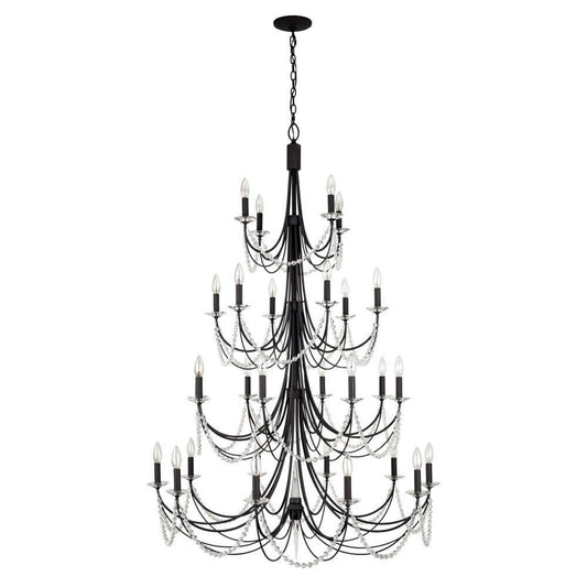 Brentwood 28 Light Chandelier - Carbon Black