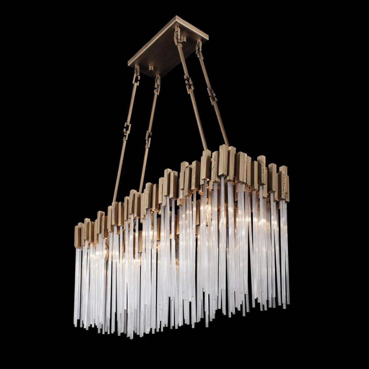 Matrix 6 Light Linear Chandelier - Havana Gold