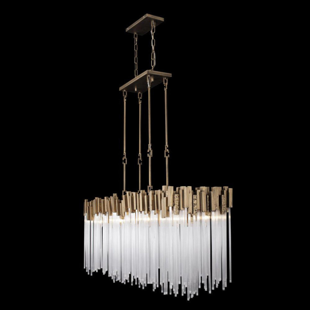 Matrix 8 Light Linear Chandelier - Havana Gold