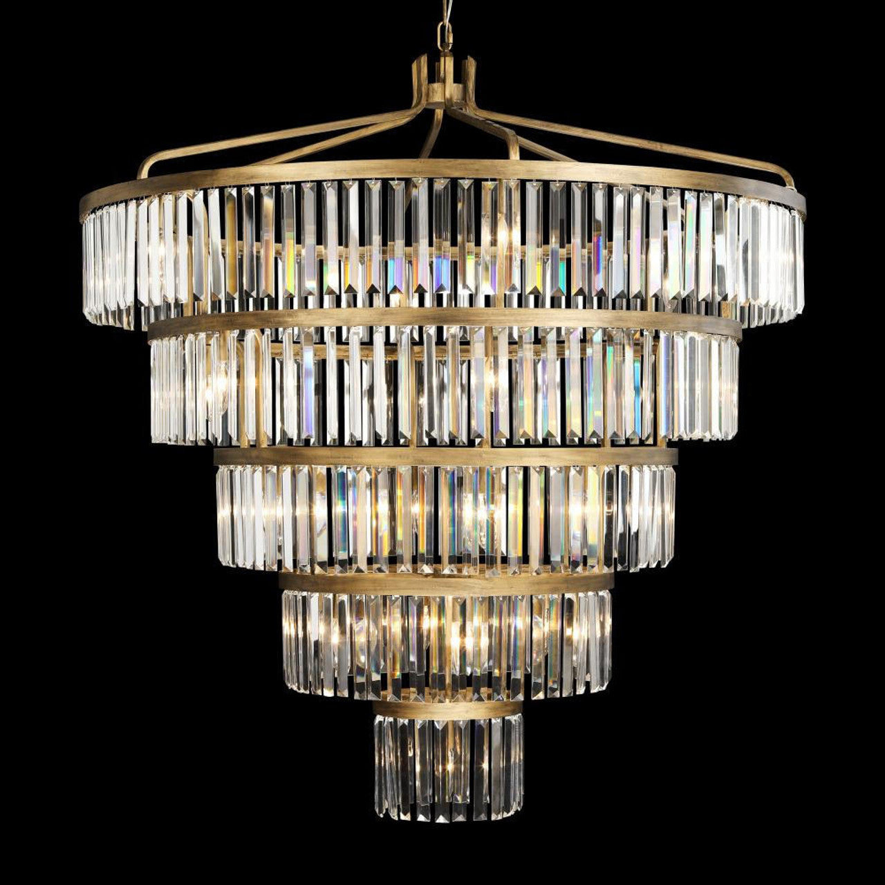 Social Club Five-Tier Chandelier - Gold