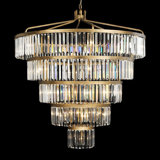 Social Club Five-Tier Chandelier - Gold