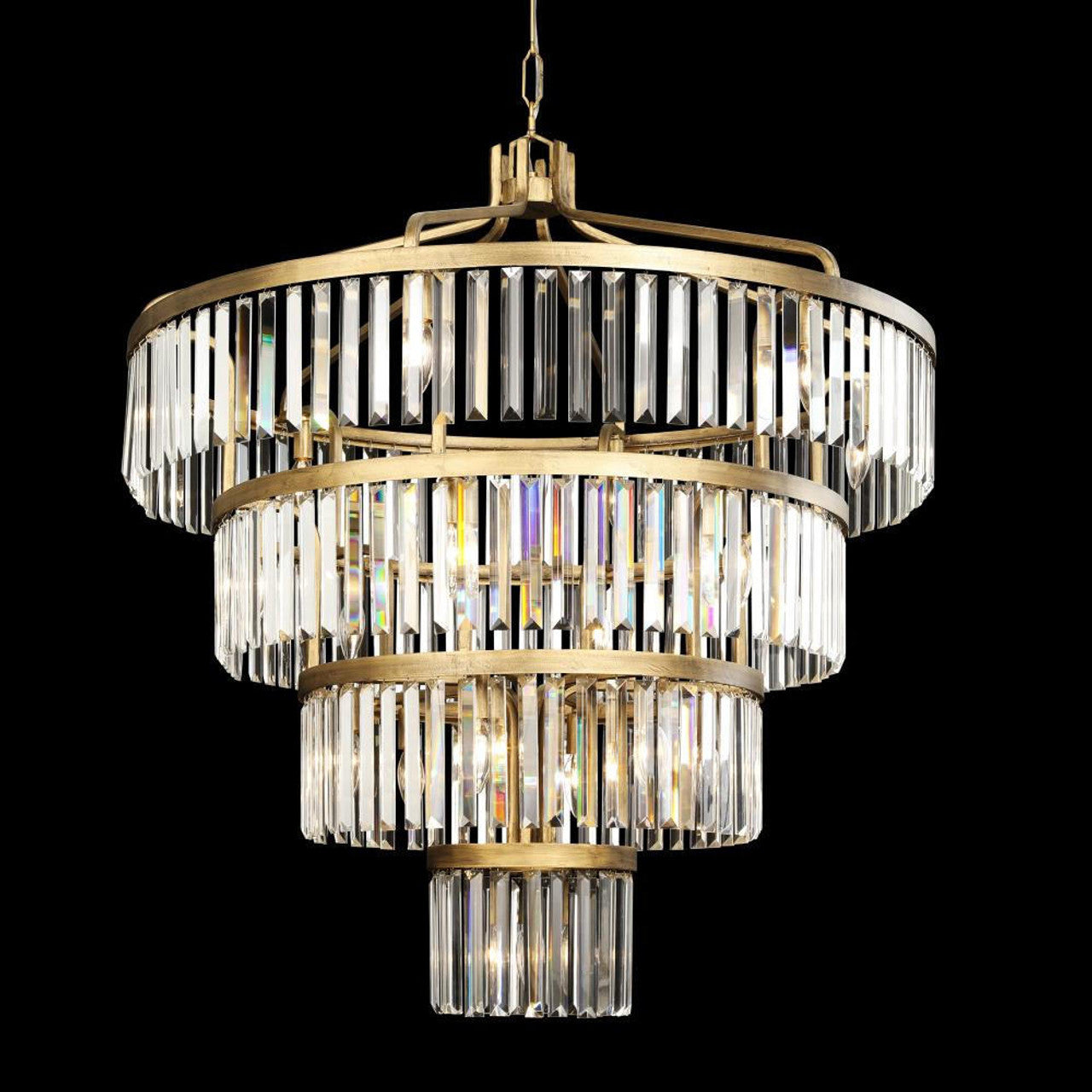 Social Club Four-Tier Chandelier - Gold