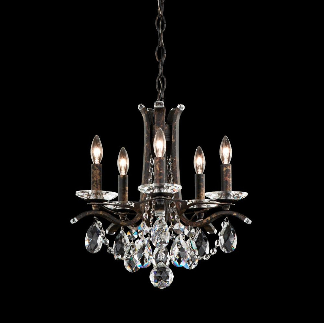 Vesca Chandelier, 5-Light, Heirloom Bronze, Clear Heritage Crystal, 15"W (VA8304N-76H 1J3242)