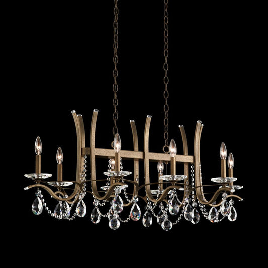 Vesca Linear Chandelier, 8-Light, Etruscan Gold, Clear Heritage Crystal, 46"W (VA8435N-23H 1J5UX0)